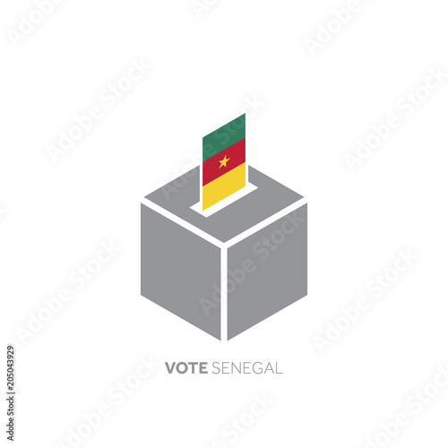 Senegal voting concept. National flag and ballot box.