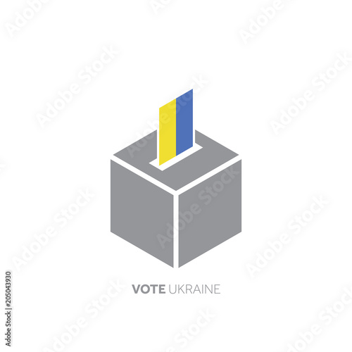 Ukraine voting concept. National flag and ballot box.