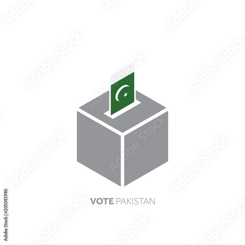 Pakistan voting concept. National flag and ballot box.