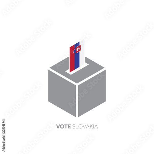Slovakia voting concept. National flag and ballot box.
