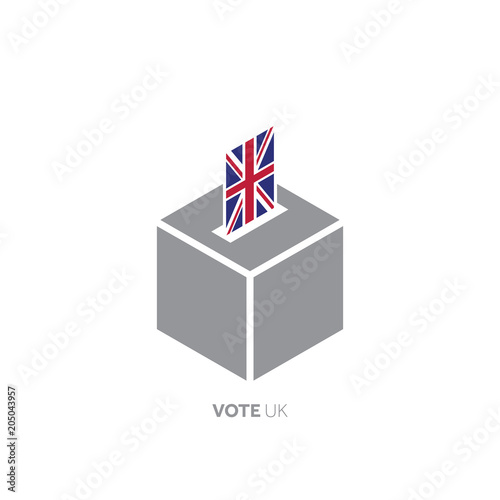 United Kingdom voting concept. National flag and ballot box.