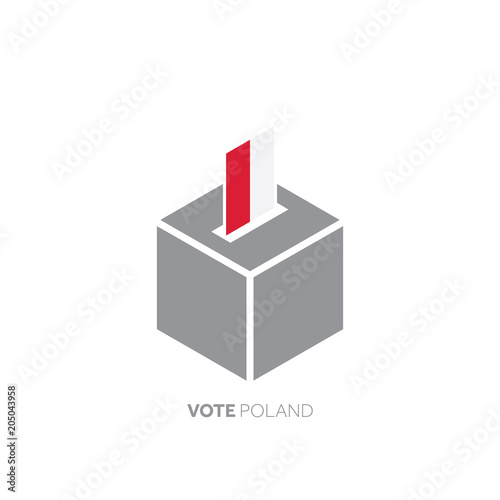 Poland voting concept. National flag and ballot box.