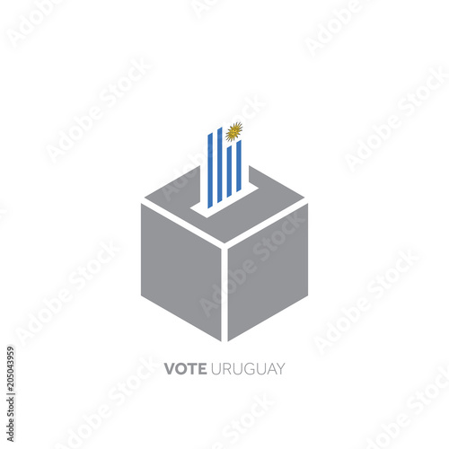 Uruguay voting concept. National flag and ballot box.