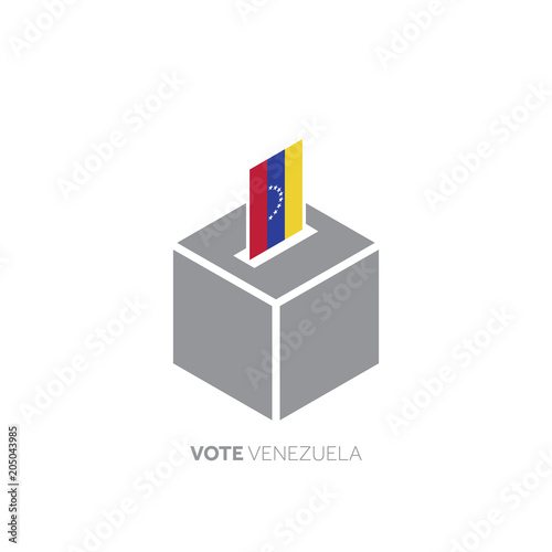 Venezuela voting concept. National flag and ballot box.