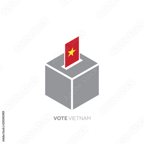 Vietnam voting concept. National flag and ballot box.