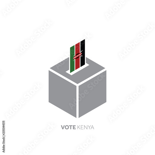 Kenya voting concept. National flag and ballot box.