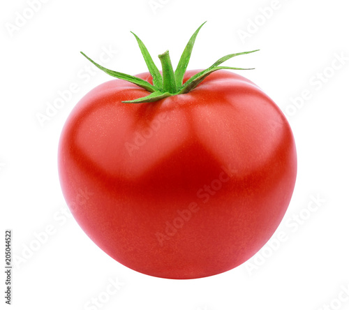 One whole tomato isolated isolated on white background