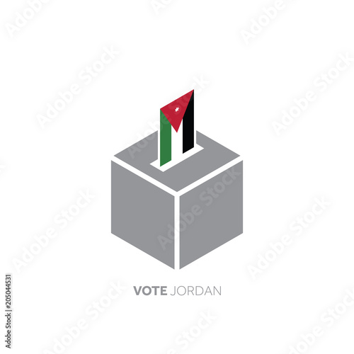 Jordan voting concept. National flag and ballot box.
