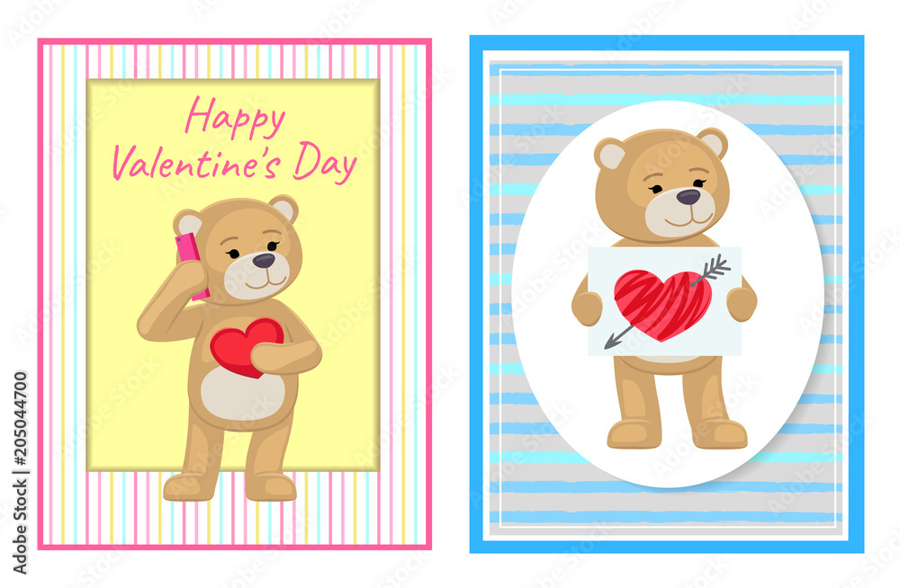 I Love You and Me Teddy Bears Vector