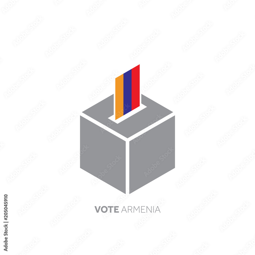 Armenia voting concept. National flag and ballot box. Armenia voting concept. National flag and ballot box.