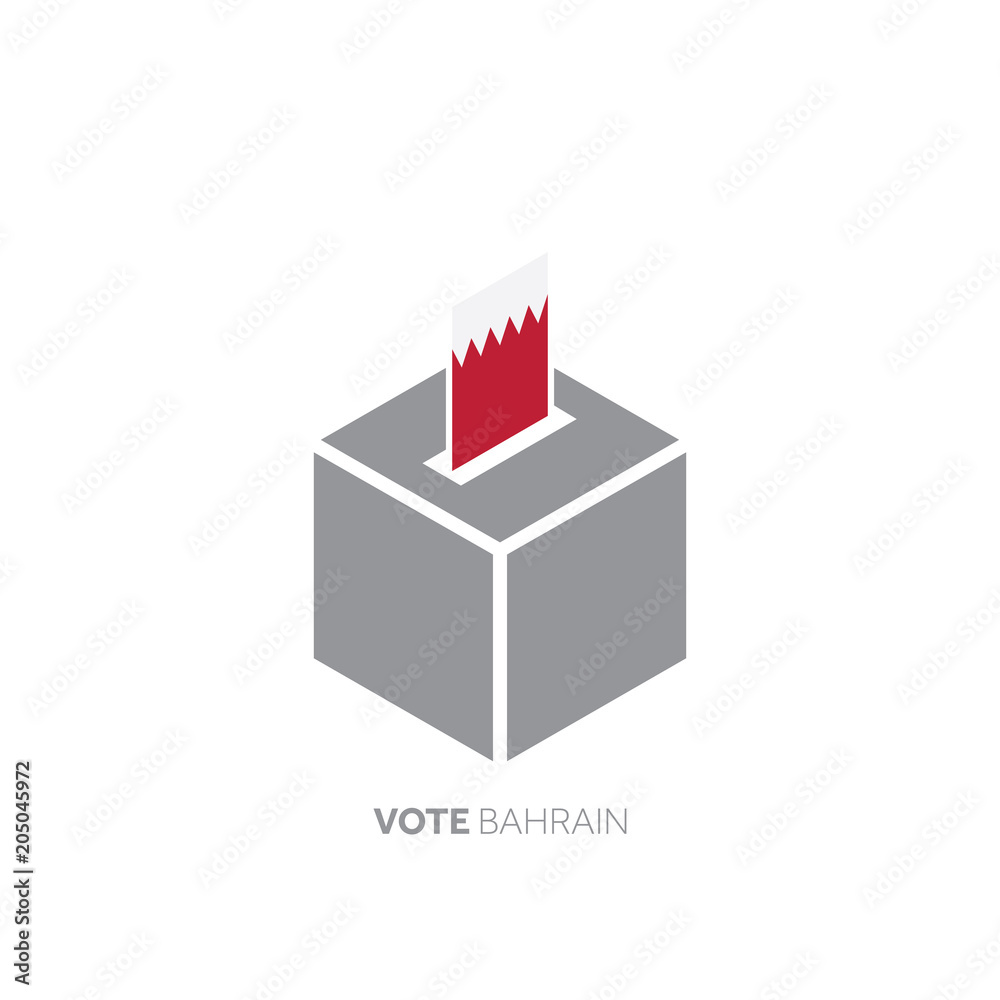 Bahrain voting concept. National flag and ballot box.