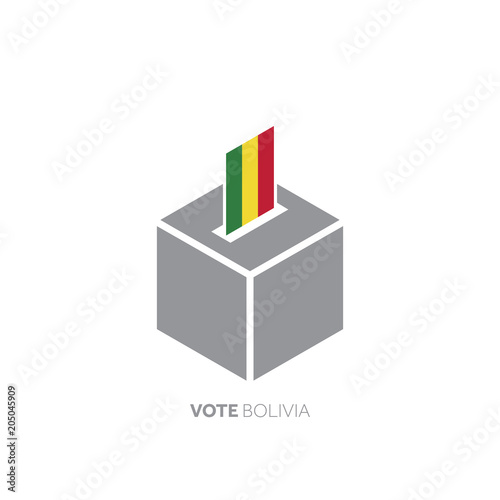 Bolivia voting concept. National flag and ballot box.