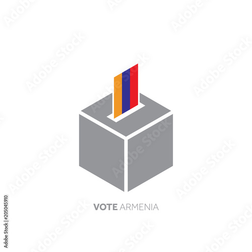 Armenia voting concept. National flag and ballot box.