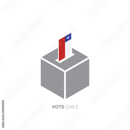 Chile voting concept. National flag and ballot box.