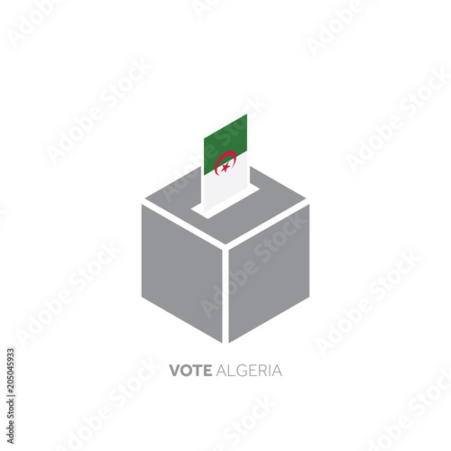 Algeria voting concept. National flag and ballot box.