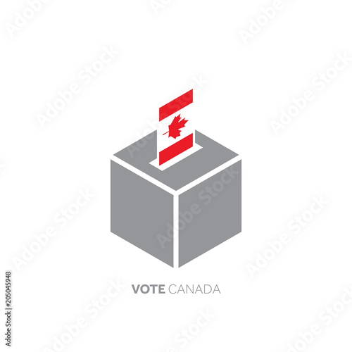 Canada voting concept. National flag and ballot box.