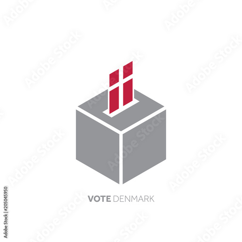 Denmark voting concept. National flag and ballot box.