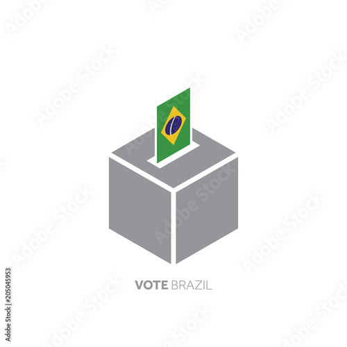 Brazil voting concept. National flag and ballot box.
