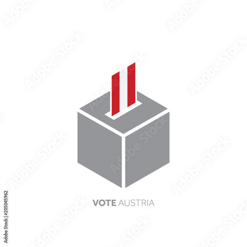 Austria voting concept. National flag and ballot box.