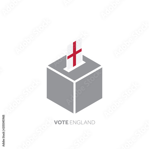 England voting concept. National flag and ballot box.