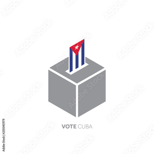 Cuba voting concept. National flag and ballot box.