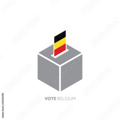 Belgium voting concept. National flag and ballot box.