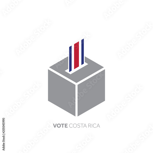 Costa Rica voting concept. National flag and ballot box.
