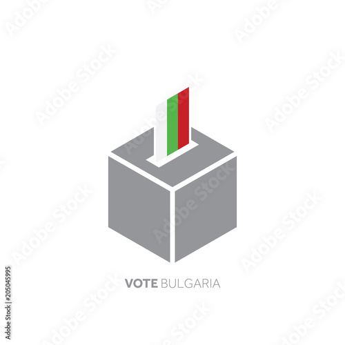Bulgaria voting concept. National flag and ballot box.