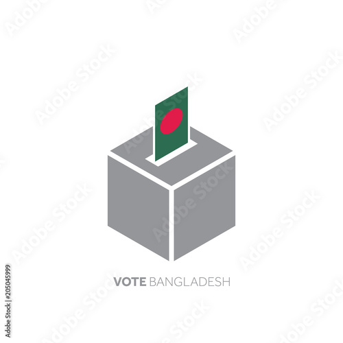 Bangladesh voting concept. National flag and ballot box.