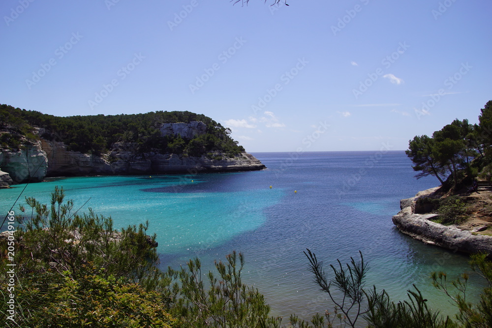 Cala Mitjana, île de Minorque, Baléares, plus belle plage d'Espagne