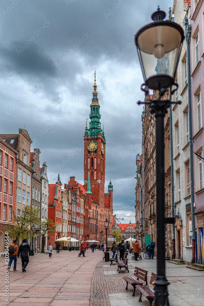 Obraz premium Gdańsk, the old city, Long street