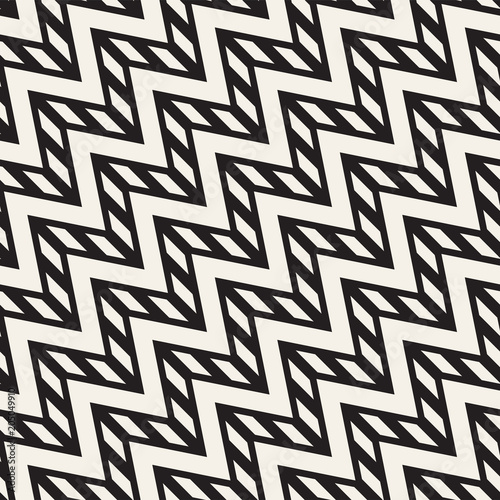 Vector seamless zigzag line pattern. Abstract stylish geometric background. Repeating lattice background