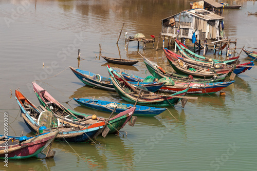 Traditional fishing boats in a fishing village, Vietnam © yavuzsariyildiz
