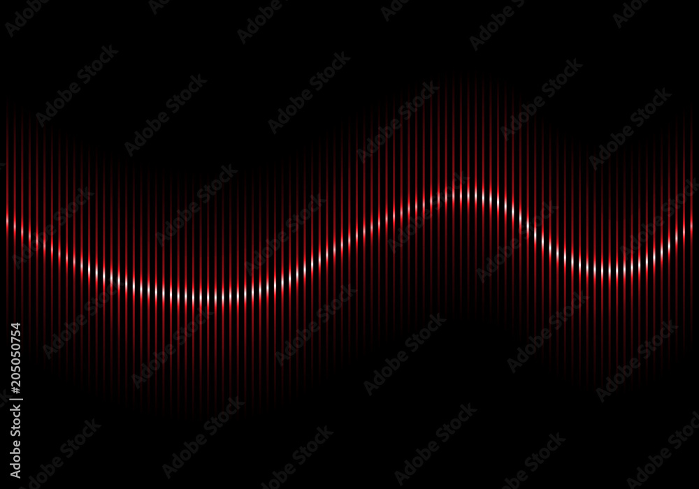 Abstract red sound wave vector background illustration. Abstract red sound wave vector background illustration.