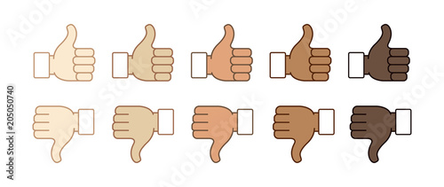 Thumb up and thumb down