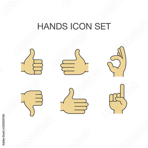 hands icon set