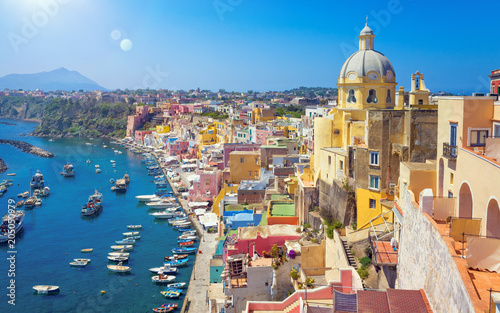 Beautiful colorful Procida island, Italy