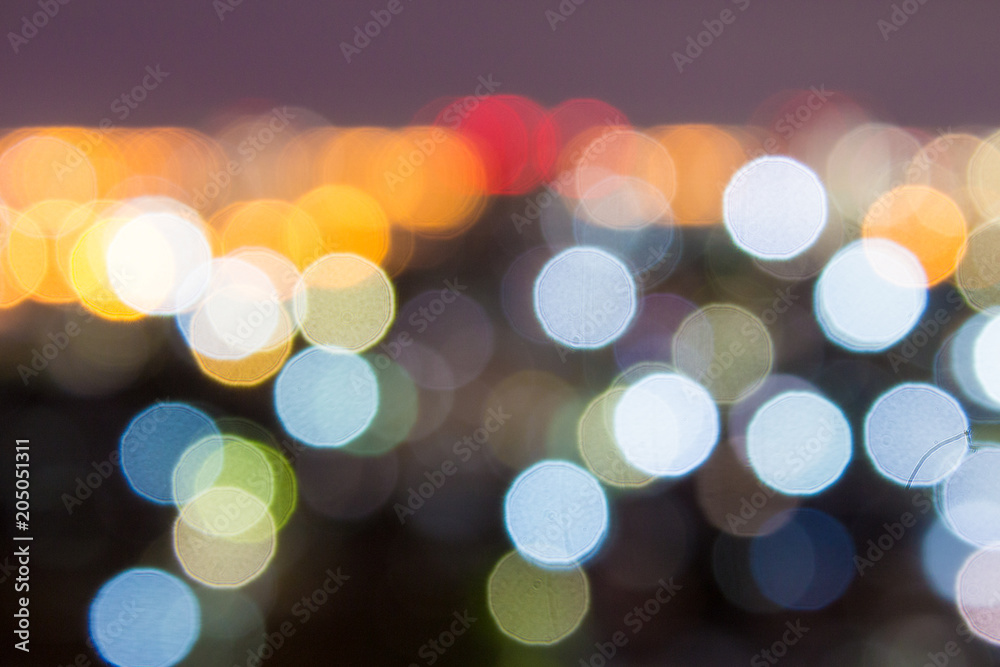 Cityscape bokeh blurred for night life and night club.  Energetic people lifestyle concept.