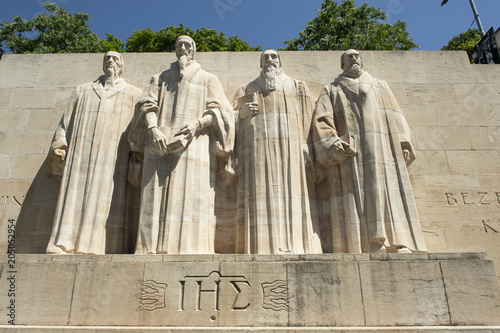 Reformationsdenkmal mit Farel, Calvin, Beza, Knox in Genf, Schweiz
