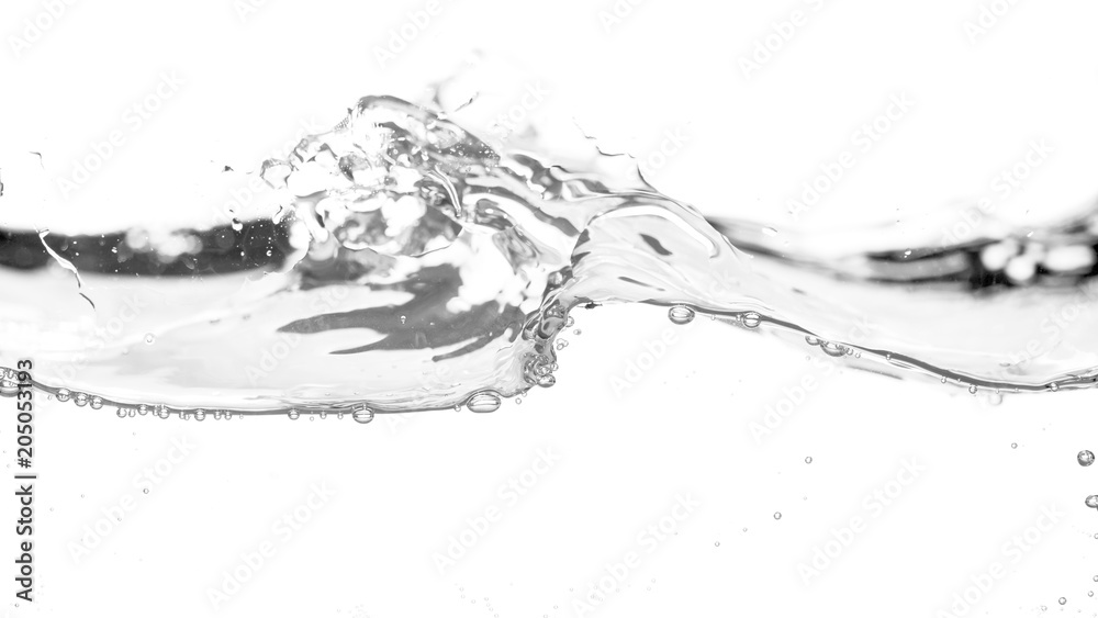 Water smooth wave in a wave isolated on white background Water smooth wave in a wave isolated on white background