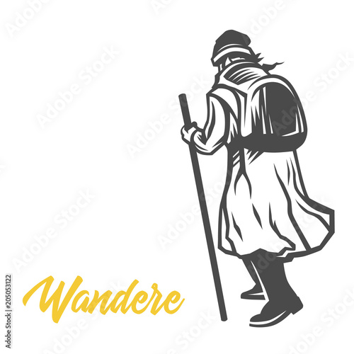 Wandere, Wanderer,  vector illustration. photo