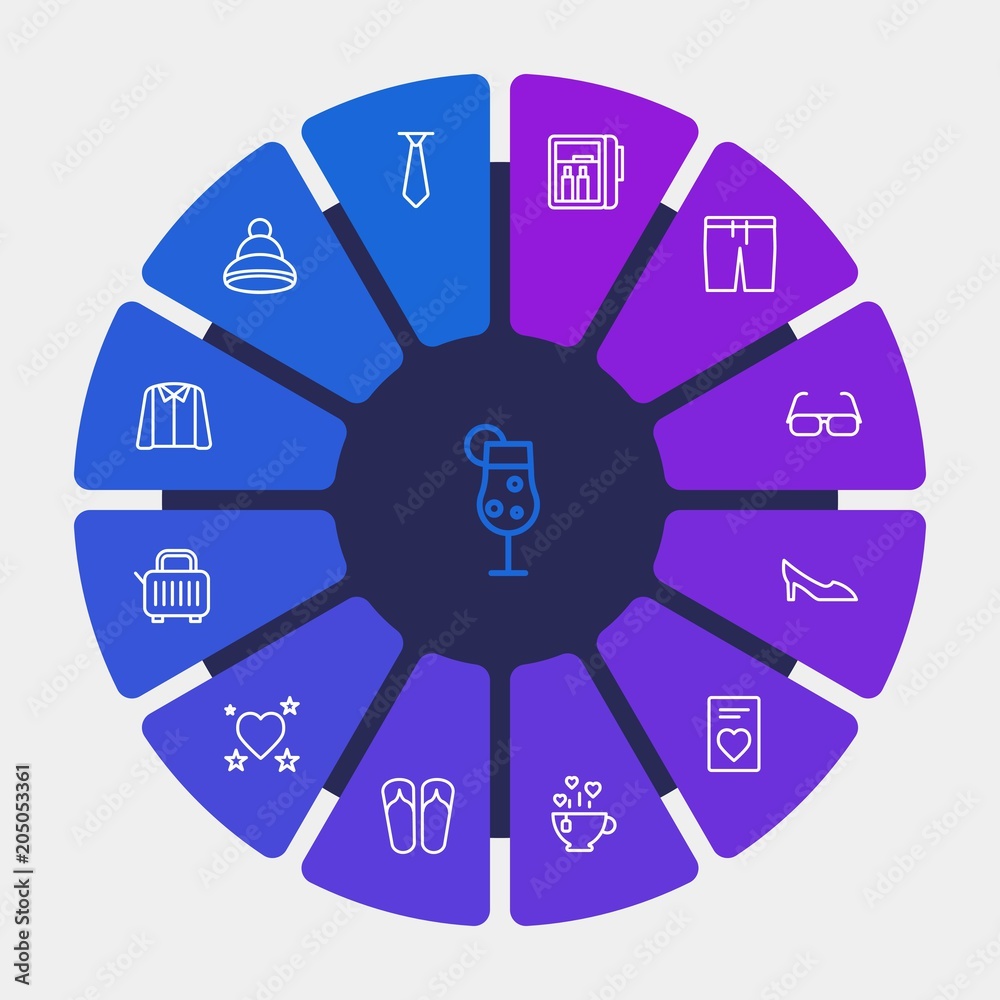 hotel, clothes, valentine Infographic Circle outline Icons Set. Contains such Icons as background, female, winter, sunglasses, kitchen, toast, clothing and more. Fully Editable. Pixel Perfect hotel, clothes, valentine Infographic Circle outline Icons Set. Contains such Icons as background, female, winter, sunglasses, kitchen, toast, clothing and more. Fully Editable. Pixel Perfect