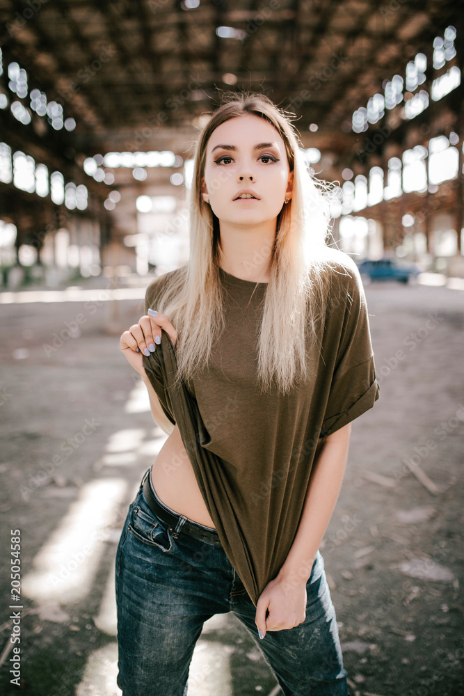 Military green shirt with jeans discount