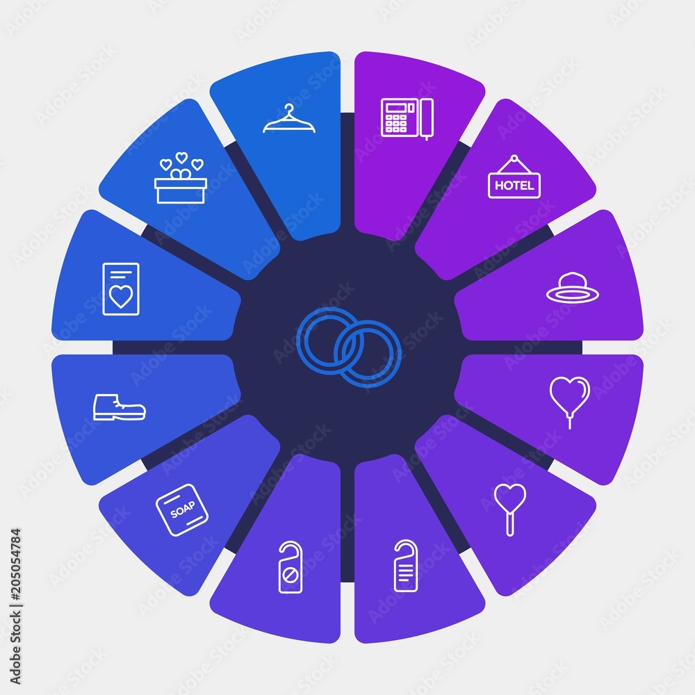 hotel, clothes, valentine Infographic Circle outline Icons Set. Contains such Icons as hotel, balloon, invitation, floral, stationery, gold, do, white, box and more. Fully Editable. Pixel Perfect hotel, clothes, valentine Infographic Circle outline Icons Set. Contains such Icons as hotel, balloon, invitation, floral, stationery, gold, do, white, box and more. Fully Editable. Pixel Perfect