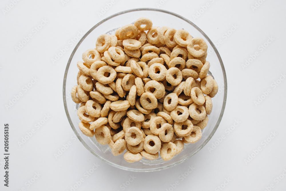 Pile of crispy cracknels in bowl , food background Pile of crispy cracknels in bowl , food background