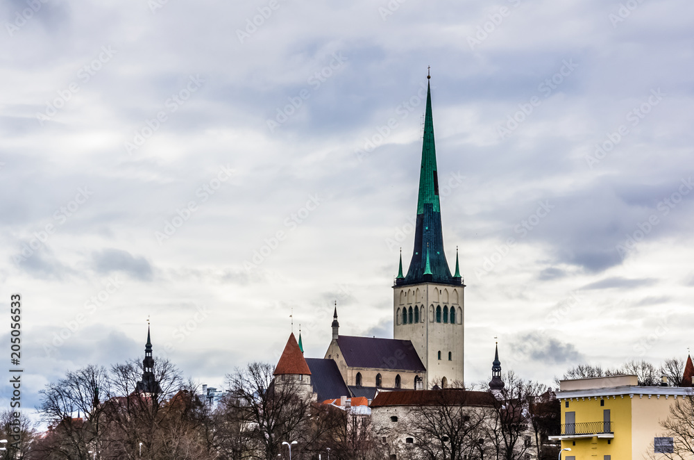 Top view on old town in Tallinn