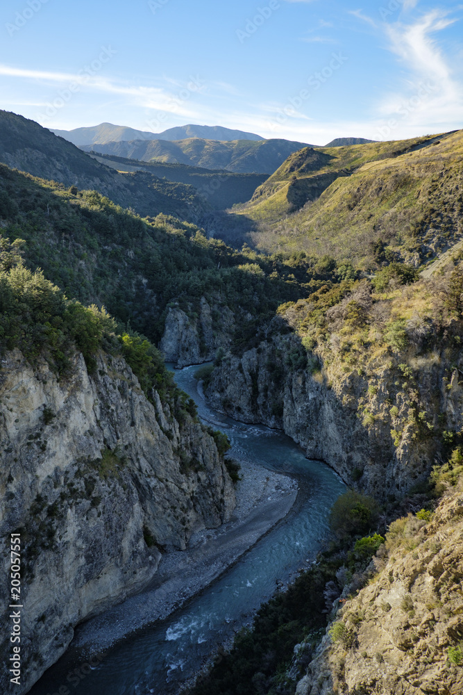 Deep gorge in South Island New Zealand