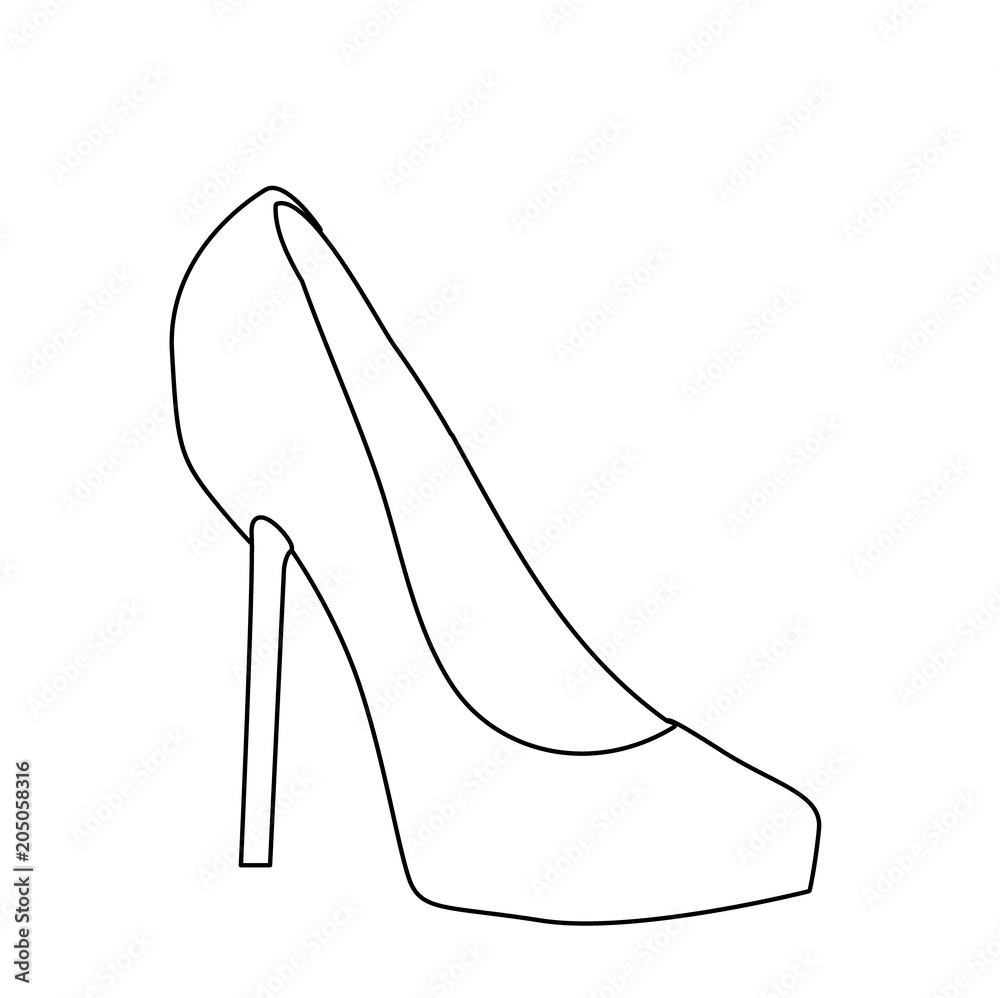 sketch female shoes, vector, icon sketch female shoes, vector, icon