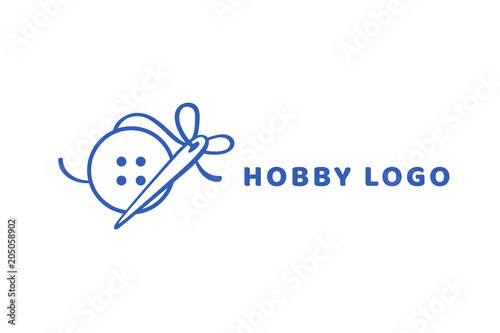 Logo design Sewing and embroidery vector template.