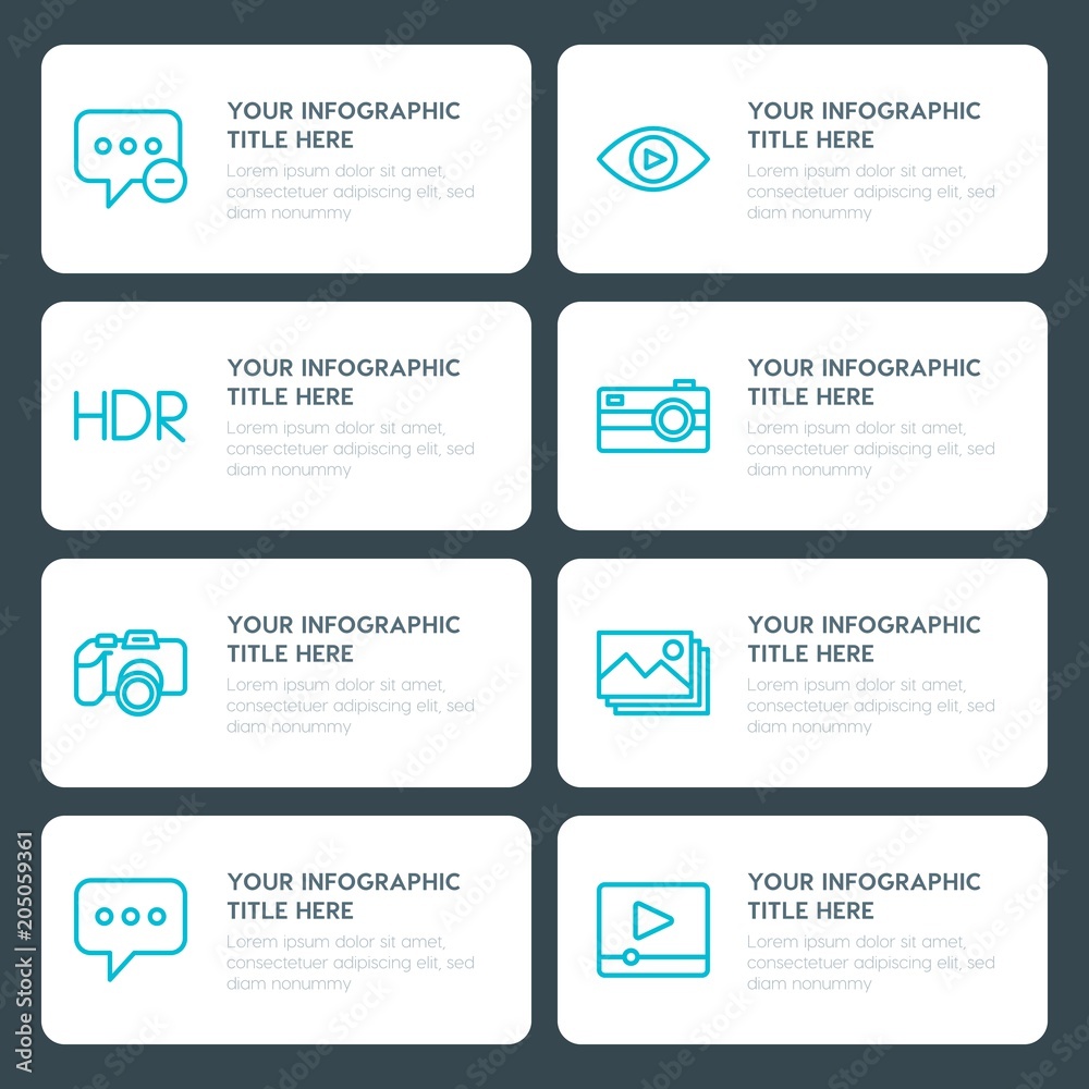 Flat chat and messenger, video, photos infographic timeline template for presentations, advertising, annual reports Flat chat and messenger, video, photos infographic timeline template for presentations, advertising, annual reports
